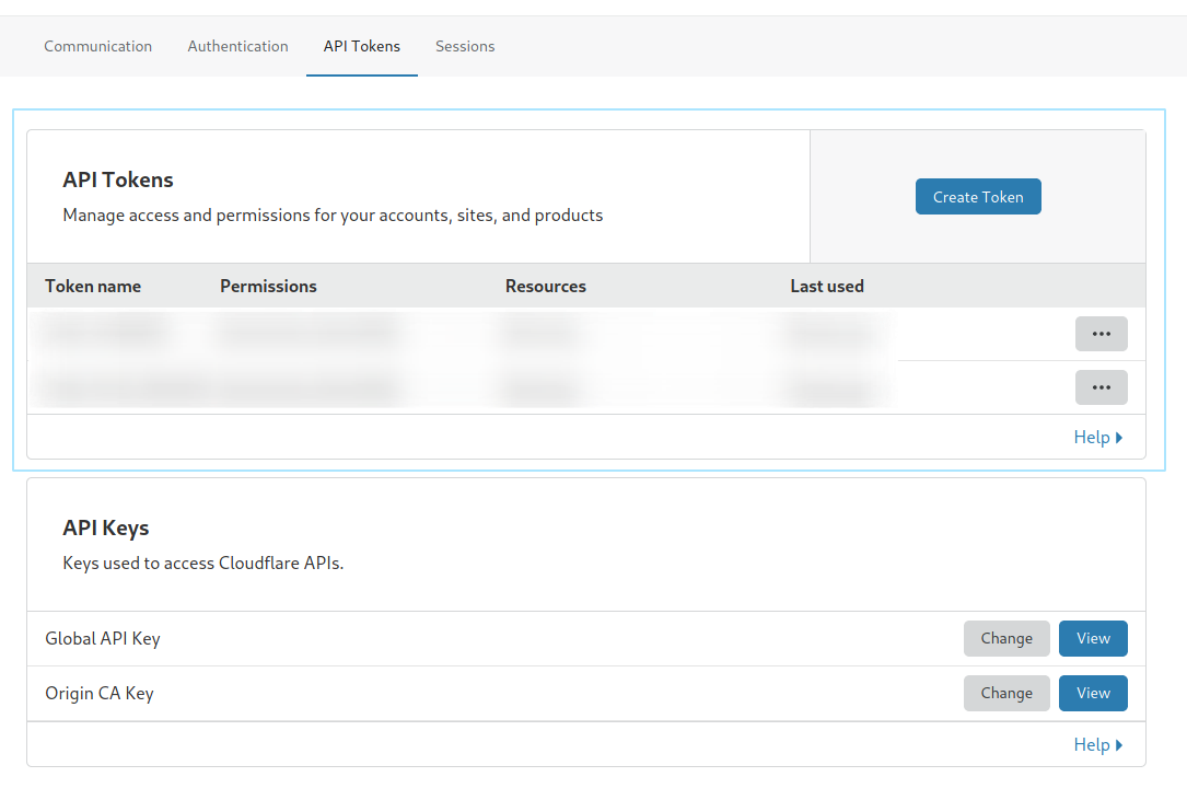 Cloudflare API token path