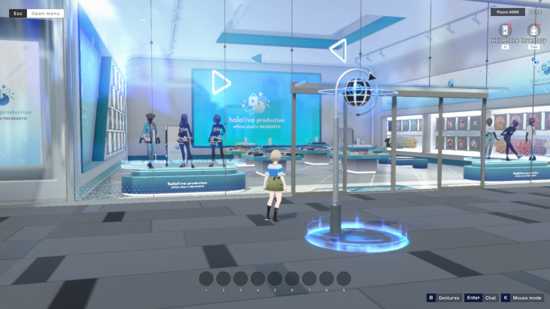 游戏内的 Hololive 官方商店外景。