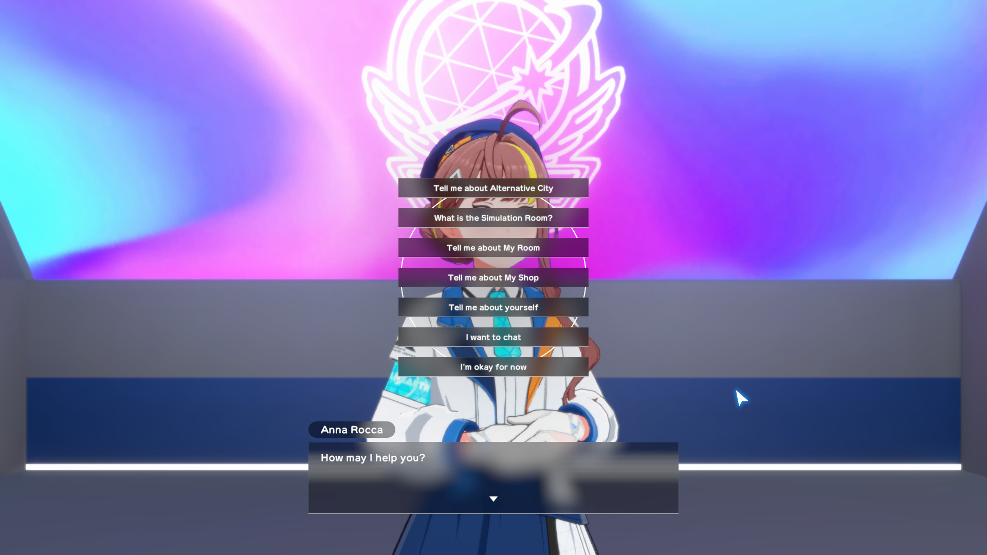 和 Anna 谈话时弹出的选项。